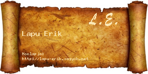 Lapu Erik névjegykártya